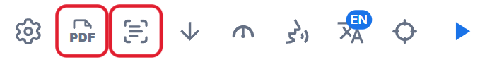 The Readalix toolbar, with the Open a PDF and Snip & read buttons framed in red.